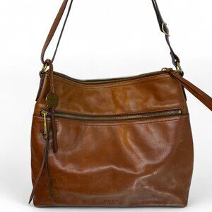 Margot New York Marcy Brown Leather Medium Hobo Bag